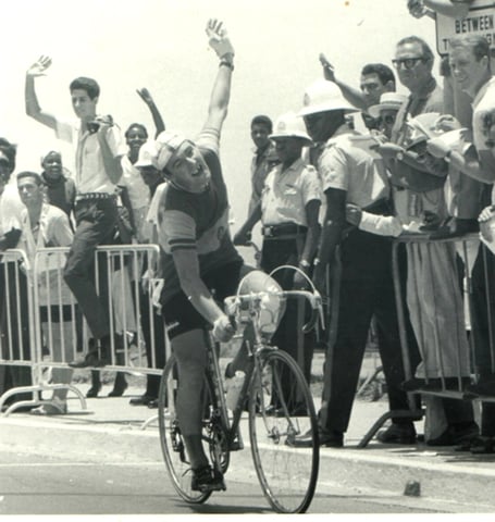 Manx cyclist Peter Buckley at the 1966 British Empire and Commonwealth Games in Kingston, Jamaica.