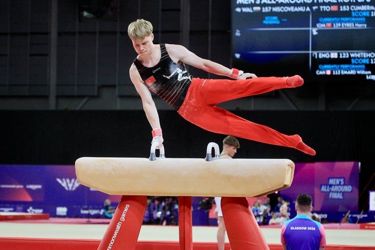 Harry Eyres during his pommel horse routine in the final (Photo: Dave Norton)