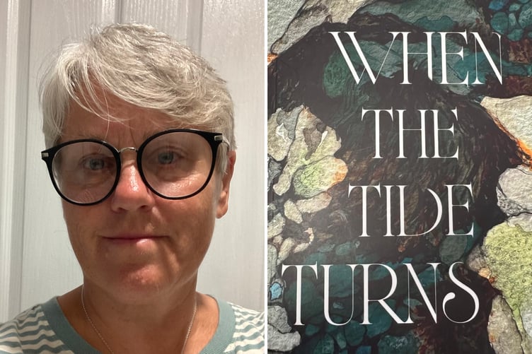 Alyson France pictured alongside her novel 'When The Tide Turns'