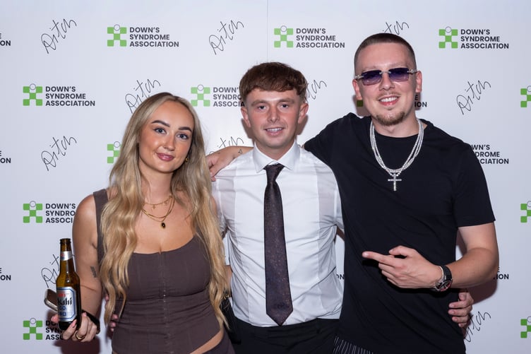 Aaron (middle) at the Premiere of the new Netflix documentary featuring Manchester rapper Aitch (left)