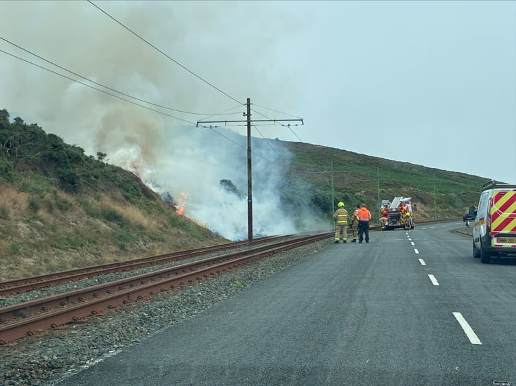 Emergency services attend the scene of the fire on King Edward Road