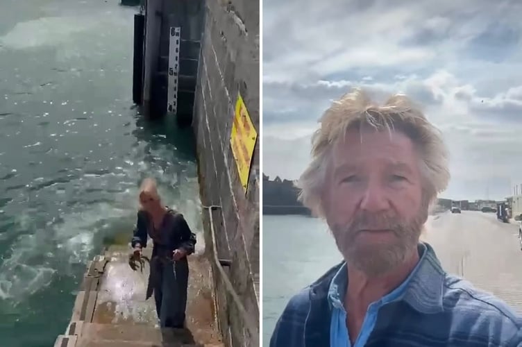 Noel Edmonds shared the footage of him and his wife Liz releasing the lobsters in Peel, Isle of Man