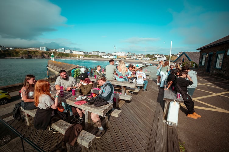Originally the weather forecast was grey, however the sun came out for Sanctuary - with guests enjoying the sunshine inbetween sets