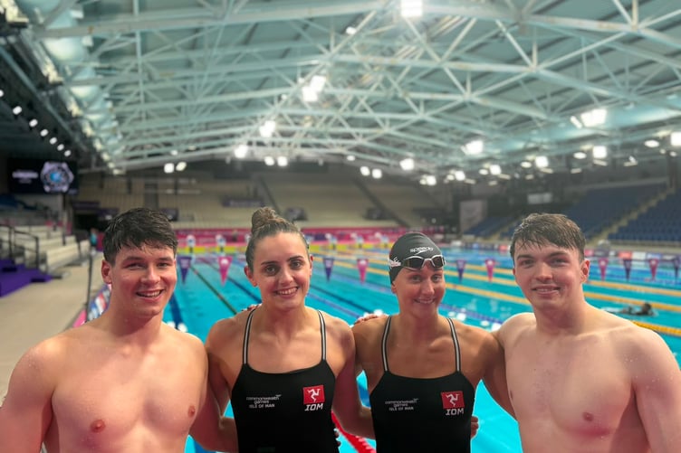 The Isle of Man mixed relay quartet of Peter Allen, Laura Kinley, Ella Justice and Joel Watterson (Photo: Lee Holland)