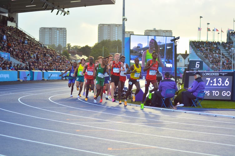 It was a near full house at the Scotstoun Stadium for the final night of the Commonwealth Games' athletics programme on Saturday evening (Photo: Andy Dalrymple)