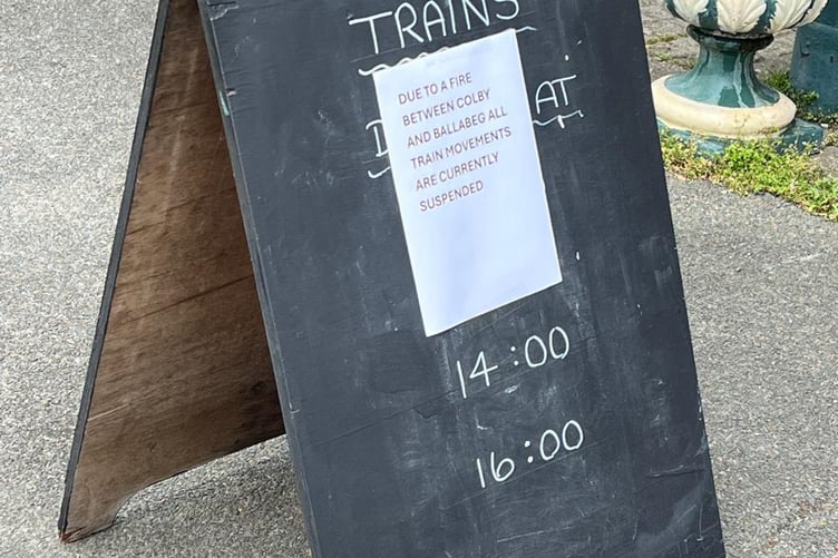 Train movement was temporarily suspended this afternoon
