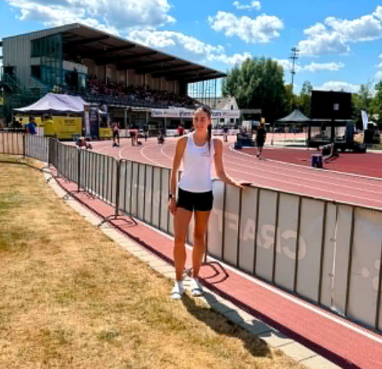 Manx Harriers athlete Aimee Christian at the IFAM Oordegem meeting in Belgium on Saturday