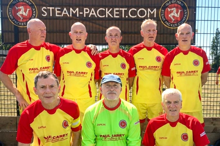 The Isle of Man 60s walking football team that recorded impressive draws against Scotland and Wales at the recent Triskelion Tournament in Birmingham