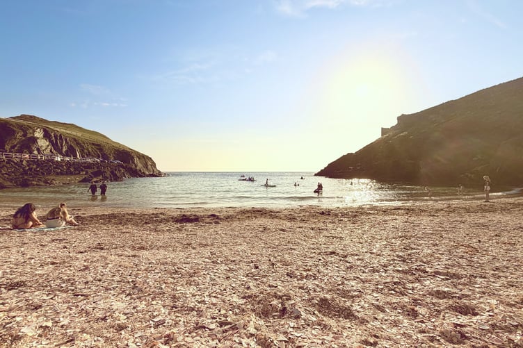 Fenella beach in Peel during a sunny July day