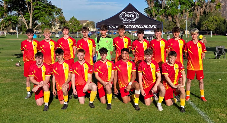The Isle of Man Schools FA under-19s squad that made its annual pilgrimage to California recently