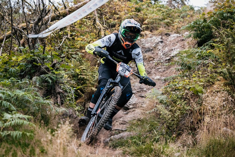 Henry Timewell on his way to overall victory and the national champion's jersey in last weekend's event on Manx soil (Photo: Ricciardi Media)