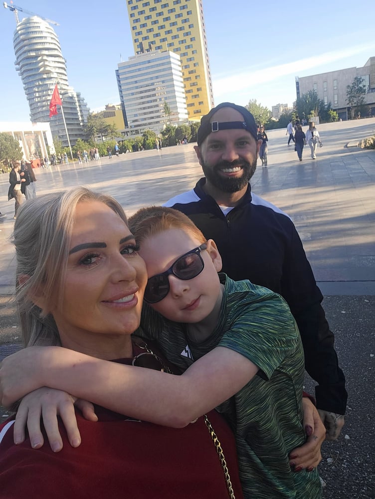 Chris Reilly and his partner Billie-Jo with their son AJ