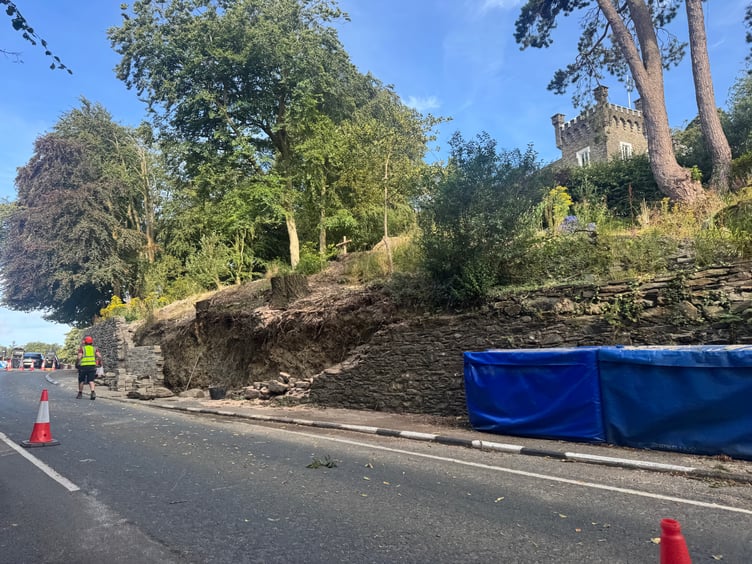 The work continuing on Tuesday morning