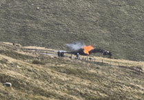 Bikes burst into flames during dramatic 'Isle of Man' TT film stunt