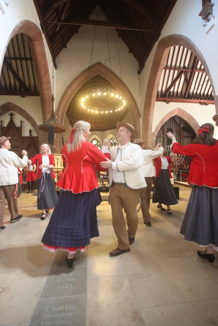 Manx dance group Perree Bane in Peel Cathedral for the Saturday Gathering