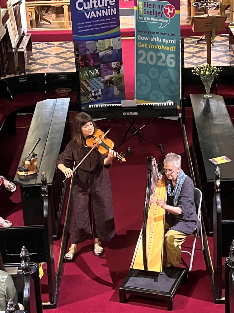 Welsh duo DnA performing in the Royal Chapel in St Johns