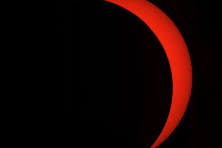 A second shot by Sue Jones as the partial solar eclipse reaches its full extent