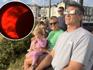 Pictures as stunning solar eclipse wows island