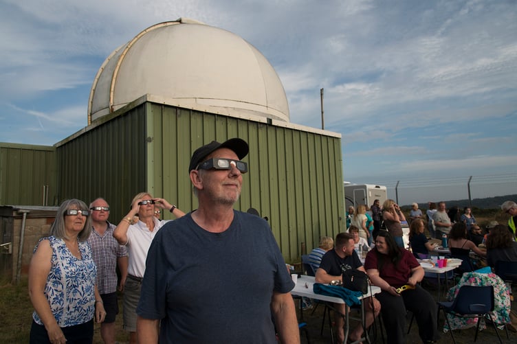 A big turn out at the Isle of Man James Martin Observatory to witness the solar eclipse