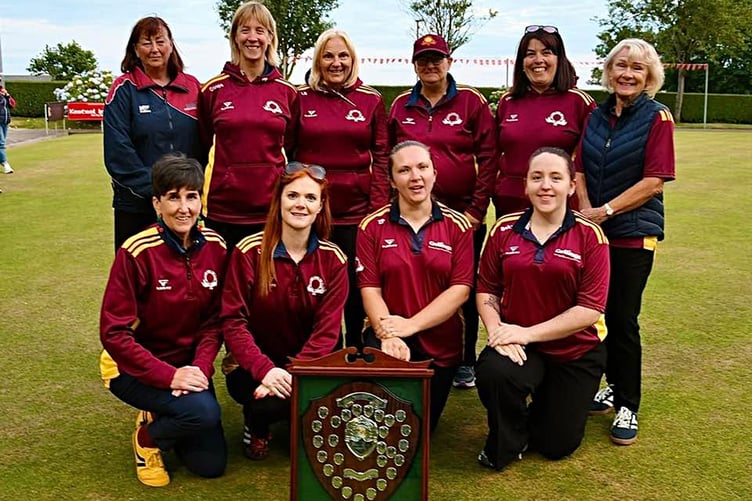 Marown A celebrate winning the Jean Kelly Knockout competition after defeating South Ramsey in the final last week