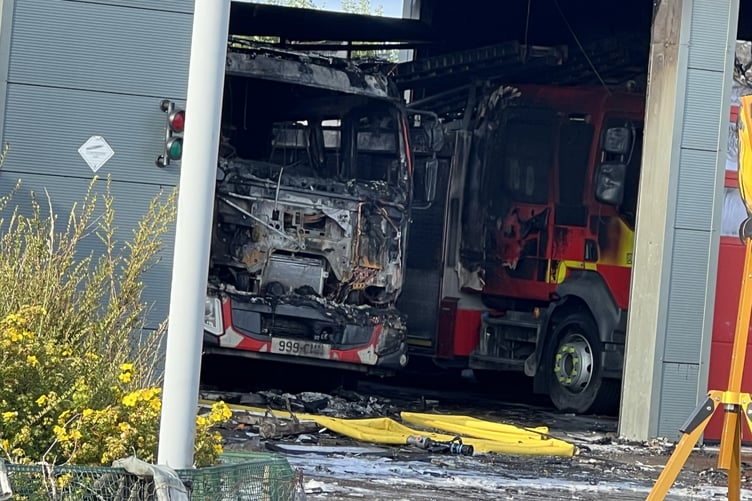 Two fire appliances were badly damaged