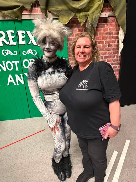Daughter Catherine Warrilow played Sillabub and Mother Angela Warrilow was one of the Joint Head Chaperones