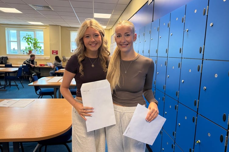 GCSE students from Ballakermeen High School, Lexi Wilbrow and Annalia Raby (L-R)