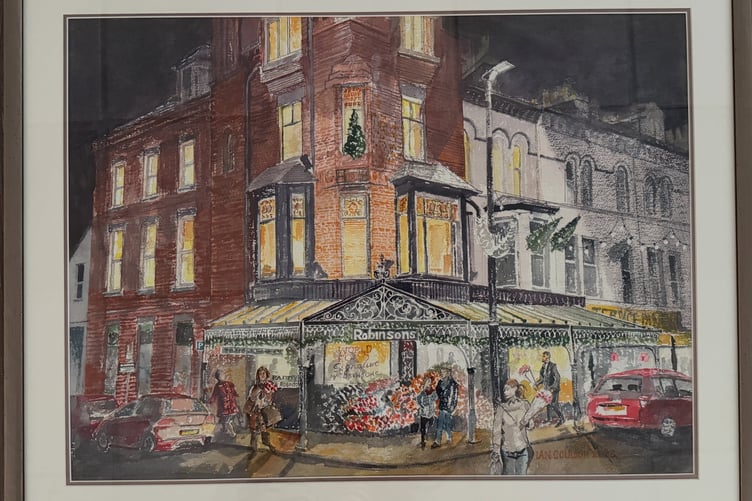 A painting of the Robinson's on Prospect Terrace