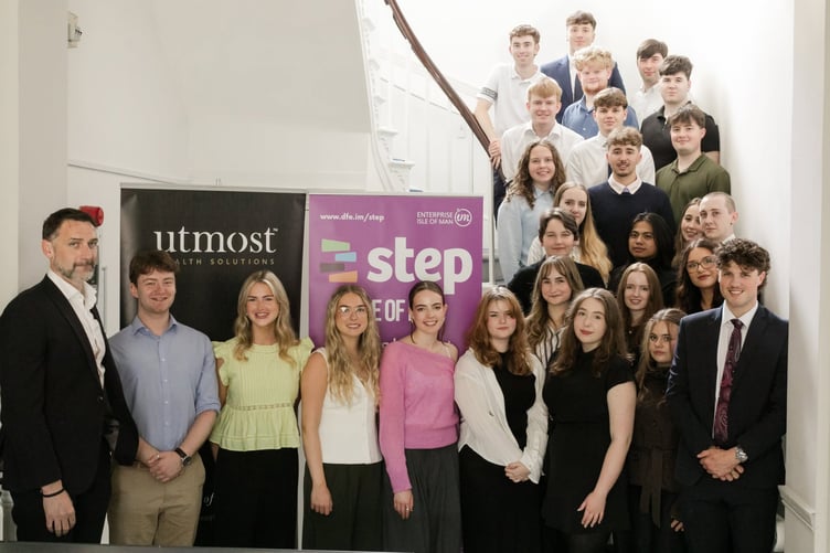 The Step Programme students at the Woodbourne House finale alongside Daniel O'Connor from programme sponsor Utmost