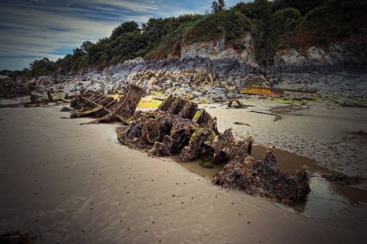 The wreck of the St Cevic on Ballure beach in Ramsey