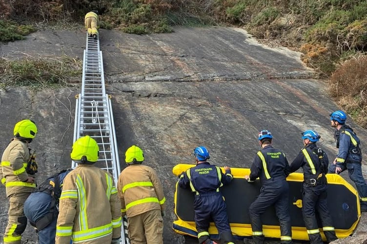 Coastguard rescuers mount an operation to save the young boy