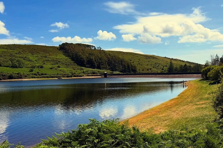 West Baldwin reservoir during a sunny August