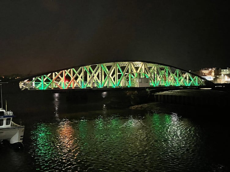 Ramsey Bridge is one of many landmarks on the island that will be illuminated green next week