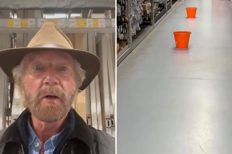 TV personality Noel Edmonds appeared to find the leaking situation at B&Q entertaining in his latest video to his followers
