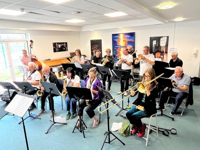 Participants of the IOM Jazz festival weekend preparing for the finale concert