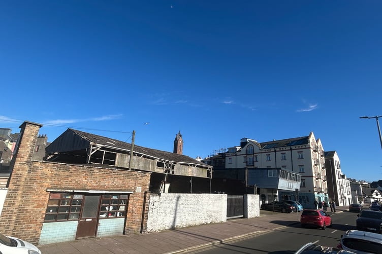 How the site currently looks on East Quay, Peel, next to Black Dog Oven Pizza