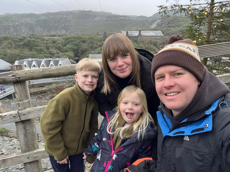 Helayna Ingham said she was 'absolutely speechless' at the amount raised to save her family home. Pictured with the late Daniel Ingham and children Joey and Phoebe
