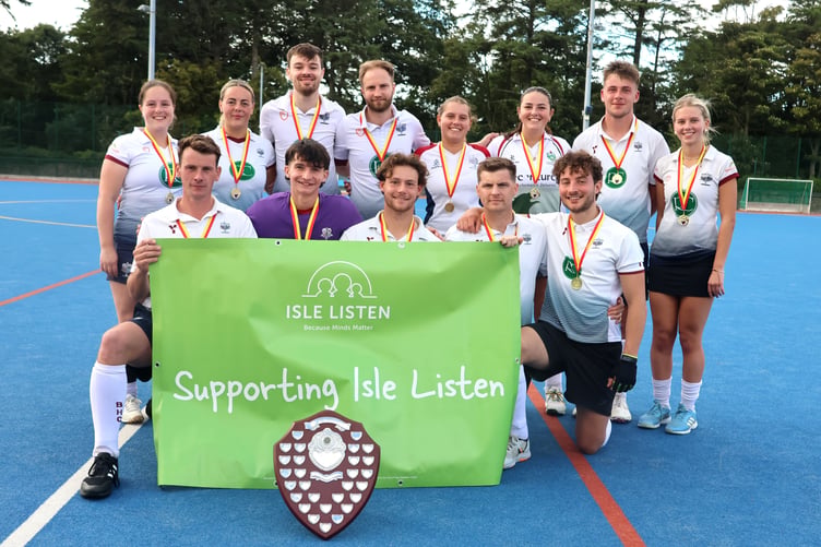 Bacchas A celebrate winning the inaugural Tim Leeming Charity Shield at the NSC on Saturday. The tournament raised money for mental health charity Isle Listen (Photo: Paul Hatton)