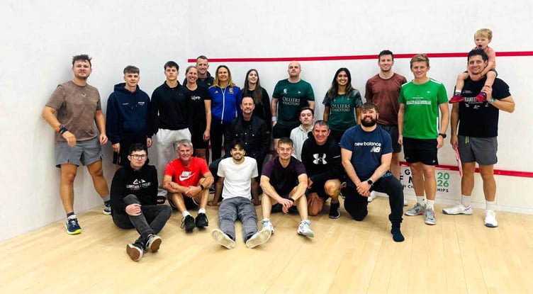 The Isle of Man squash players and their Northern Club counterparts at the NSC