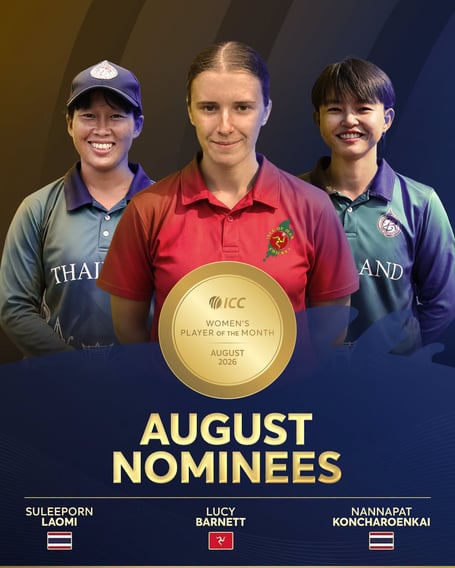 Isle of Man's Lucy Barnett is among the nominees for the ICC's Women's Player of the Month