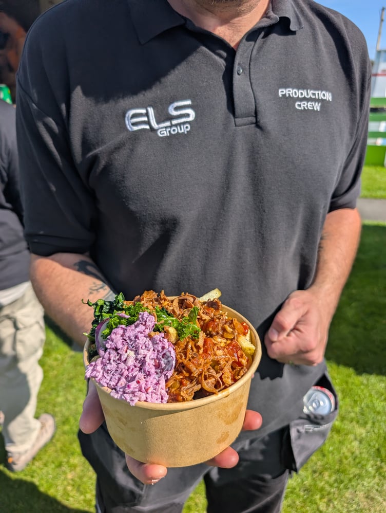 A member of the ELS production crew took time to enjoy some food