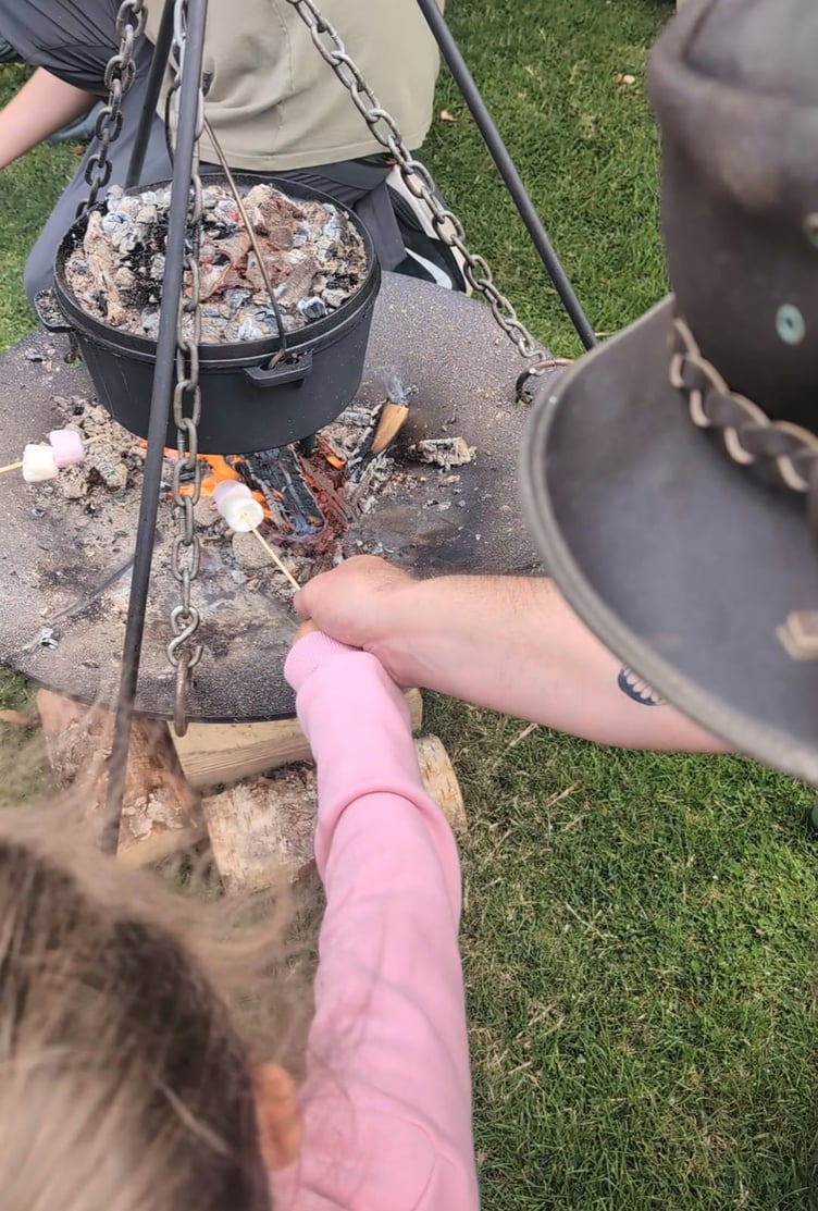 Kids got to enjoy some toasted marshmallows