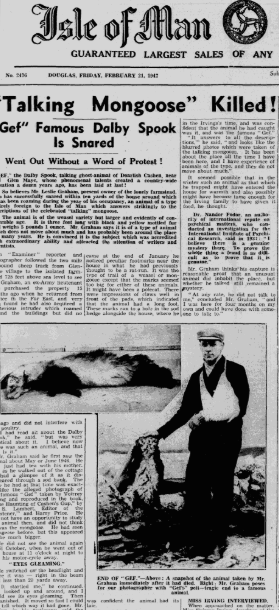 The front page of the Examiner from February 21, 1947