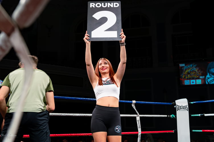 The ring girls played a huge part on the night