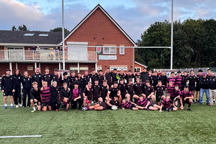 The King William’s College teams that impressed on tour at Billingham Rugby Club in the northeast of England recently
