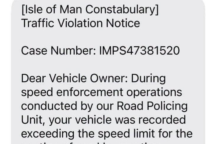 The scam text being sent to island residents