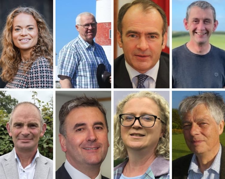 The eight candidates standing in Ayre and Michael (L-R from the top - Julia Bell, Stephen Broad, Alfred Cannan, Phil Corkill, Steve Curphey, Tim Johnston, Mary Phillips and Paul Weatherall)