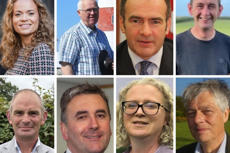 The eight candidates standing in Ayre and Michael (L-R from the top - Julia Bell, Stephen Broad, Alfred Cannan, Phil Corkill, Steve Curphey, Tim Johnston, Mary Phillips and Paul Weatherall)