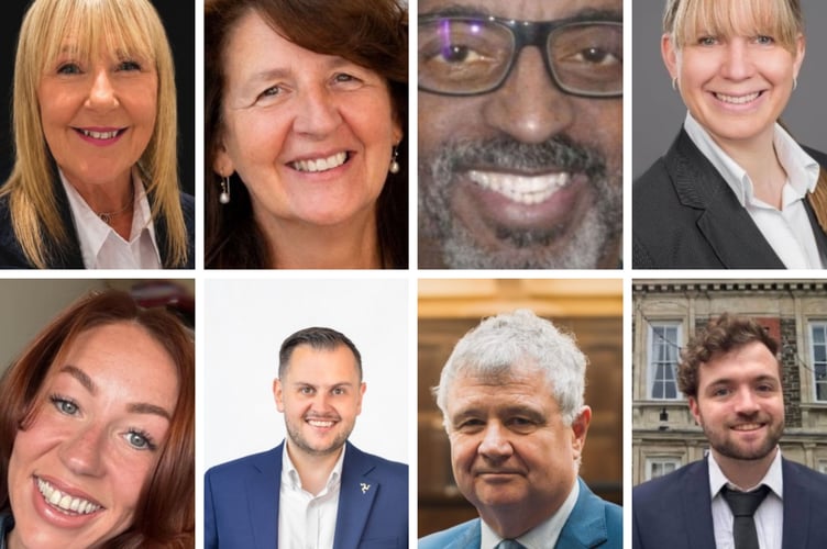 The eight candidates standing in Douglas Central (L-R from the top - Sharon Lee Bridgens; Ann Corlett; George Hargreaves; Andrea Krüger; Creena Mason; Peter Shimmin; Chris Thomas and Devon Watson)