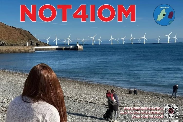 How NOT4IOM say the view from Laxey beach will look if the offshore windfarm is developed